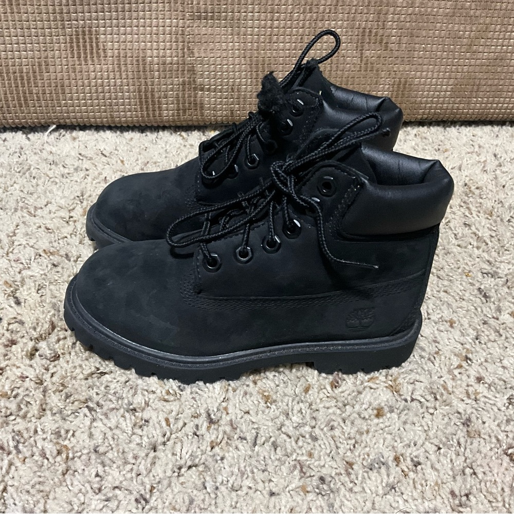 Timberland Kids Black Leather Boots - Picture 3 of 12